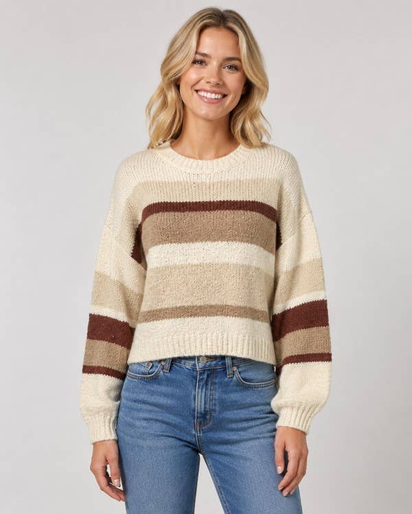 Cropped Striped Pullover