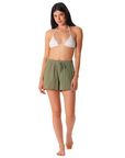 Olive Cotton Cabana Shorts