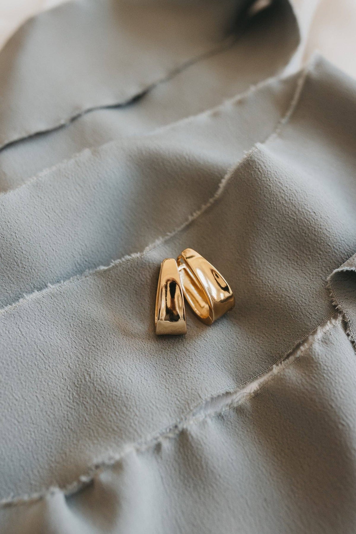 Drop Hoops Gold Bold Lightweight Everyday Earrings