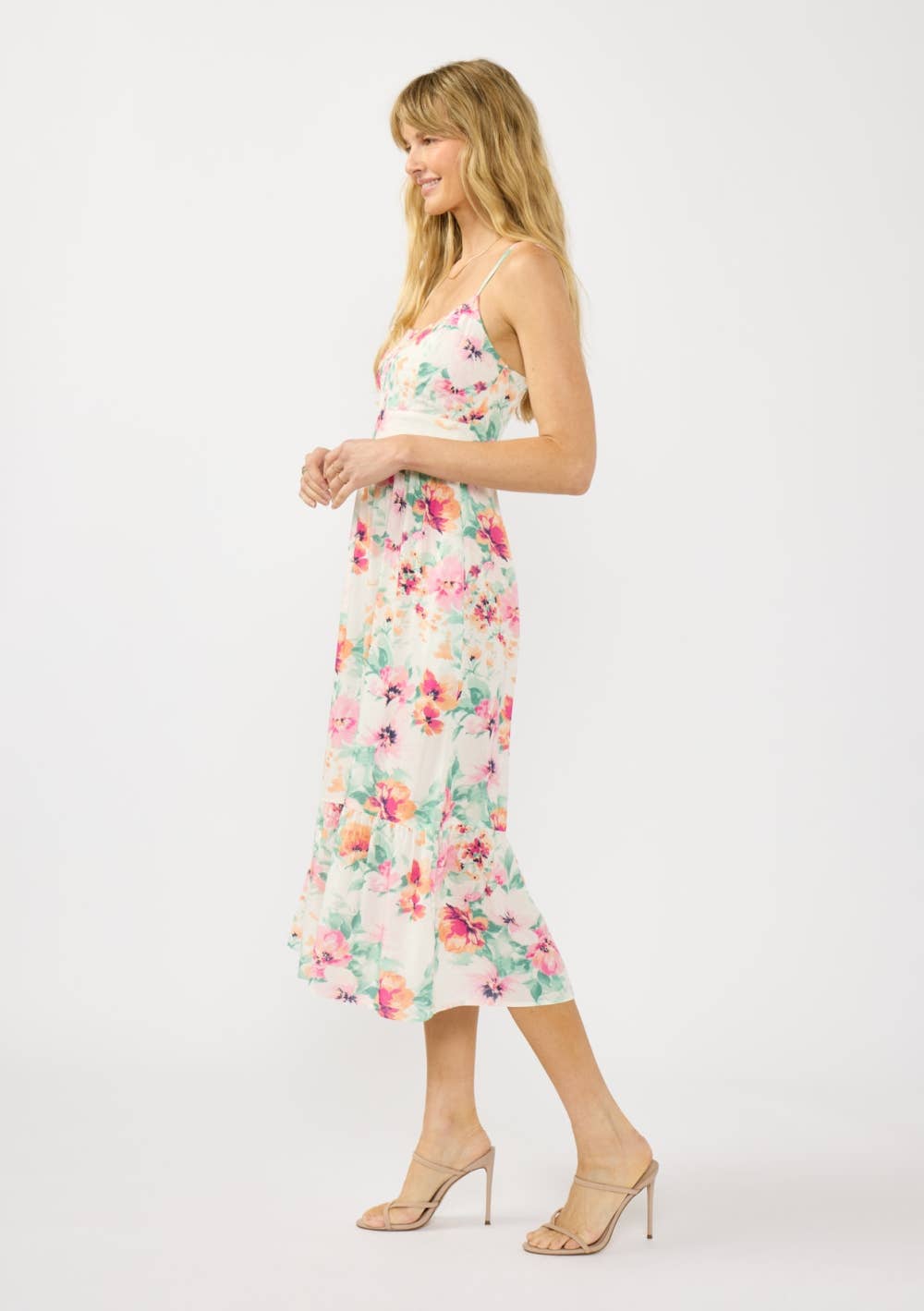 Floral Quilted Midi Dress