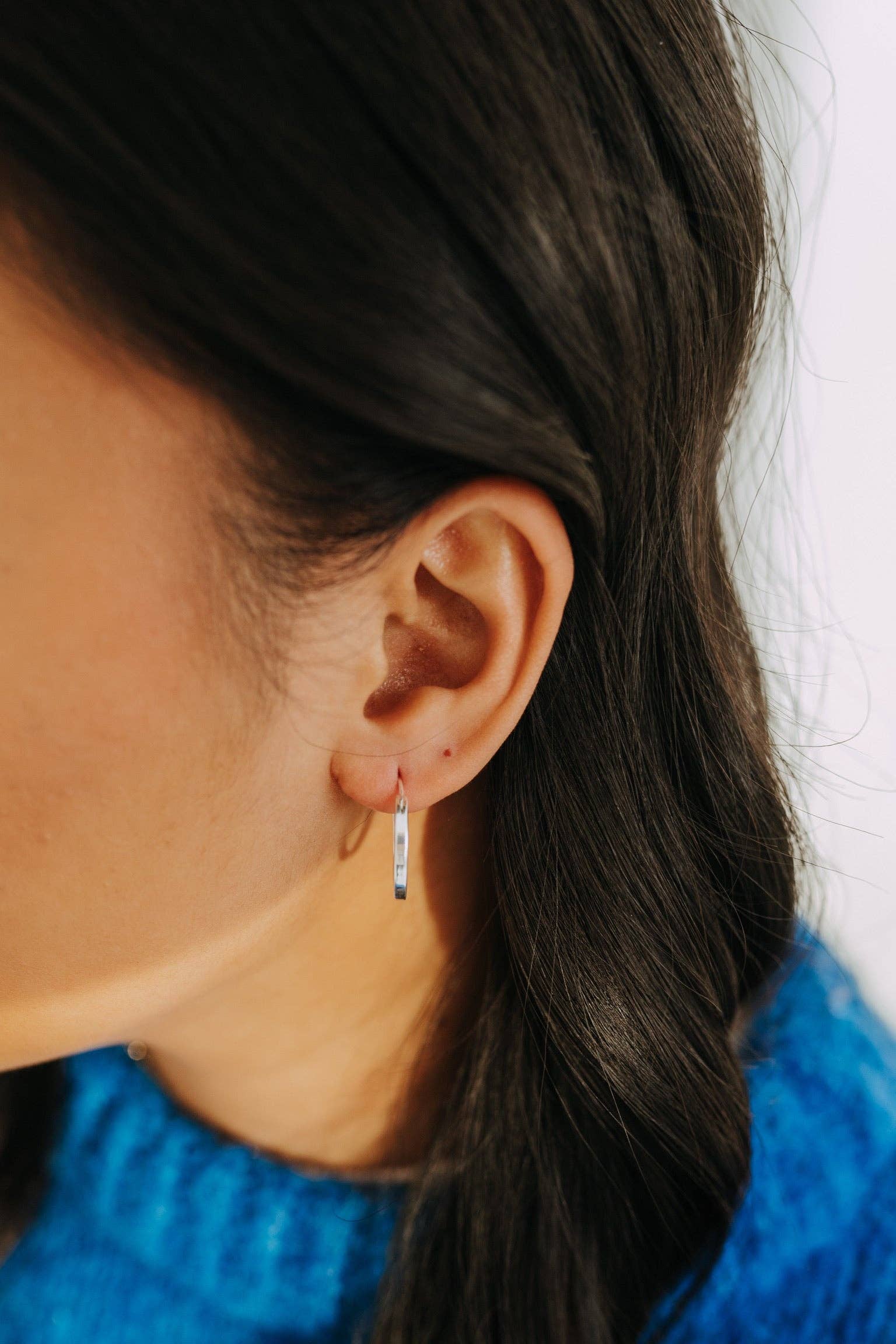 Sterling Silver Flat Hoops 20mm | Everyday Classic