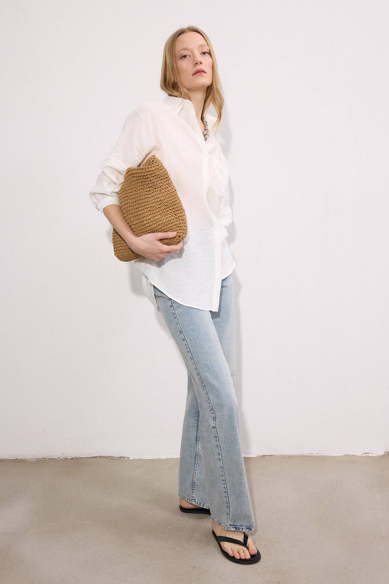 Cotton Voile Fringed Shirt