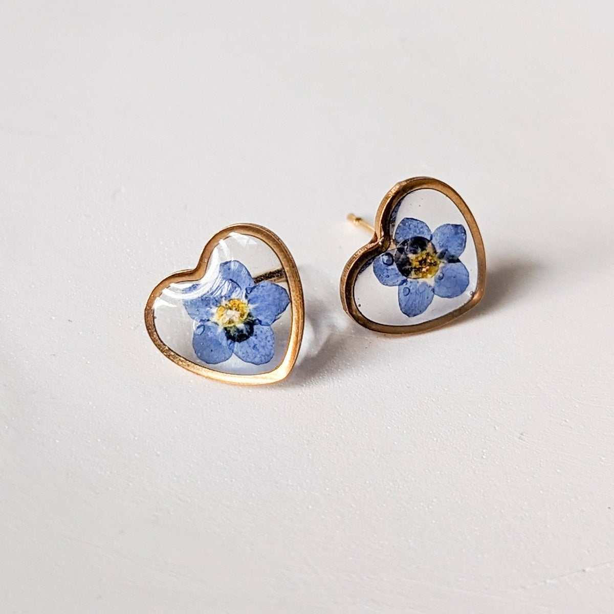 Forget-me-not Heart Stud Earrings