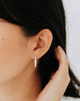 Sterling Silver Etched Hoops 15mm | Textured Shine