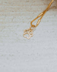 Gold Paw Print Necklace for Dog Lovers