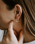 Rectangle Huggie Hoops – Gold Filled Minimal