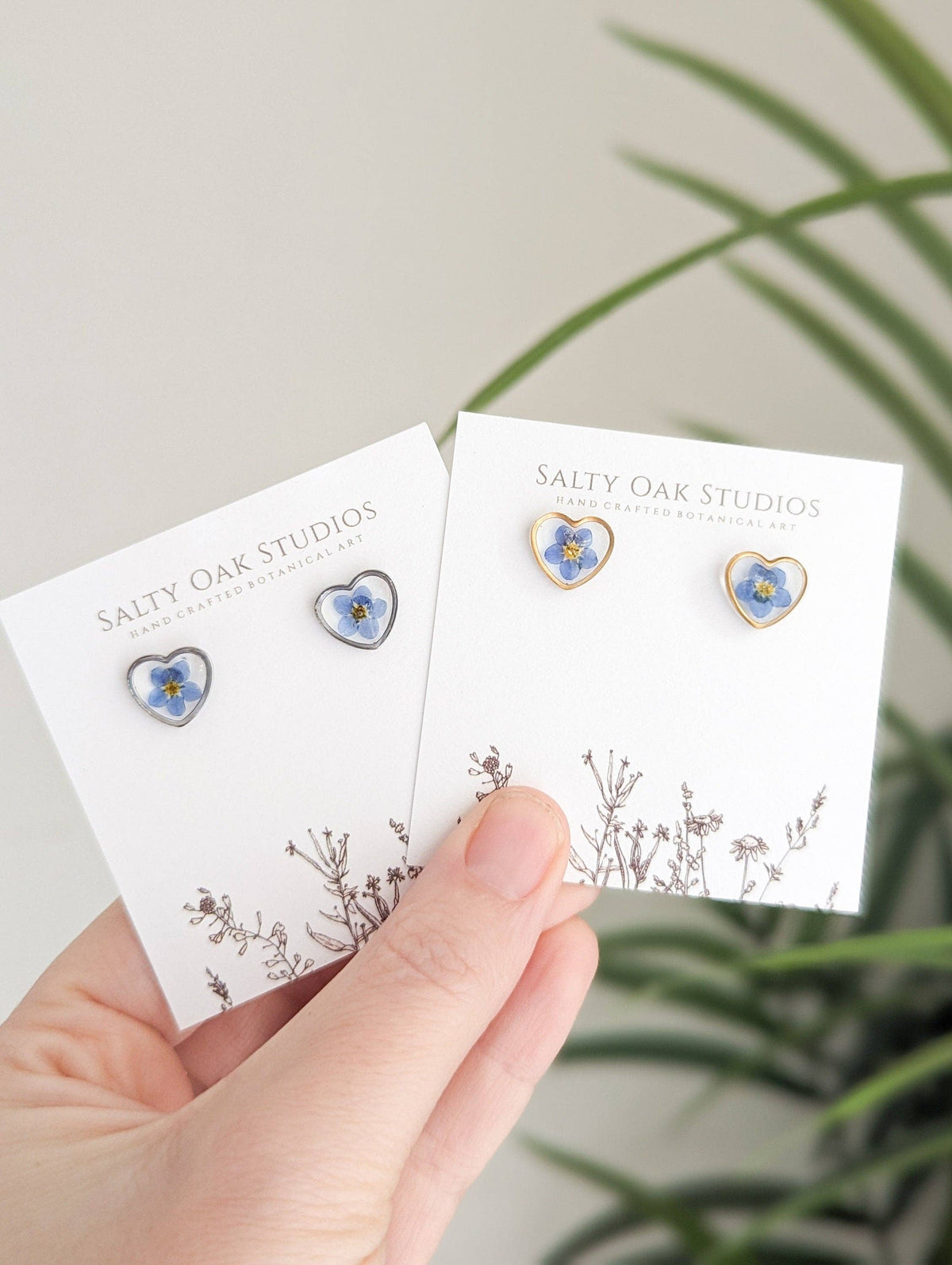Forget-me-not Heart Stud Earrings