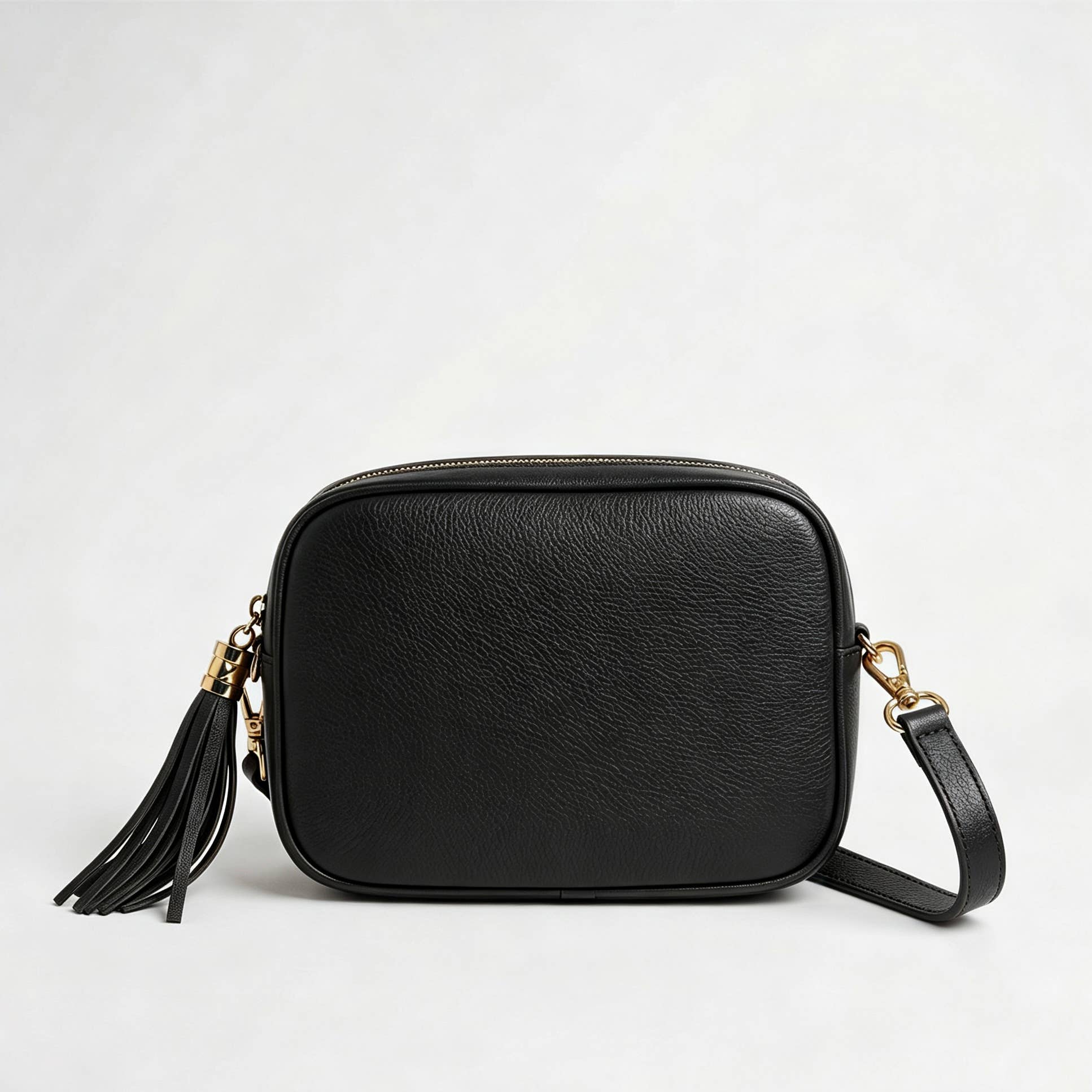 Borsa a tracolla in vera pelle Made in italy : Nero