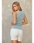 Estefania Linen Cotton Multi-Ribbed Knit Tank