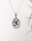 Forget-me-not Cameo Pendant Necklace