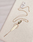 Geometric Charm Necklace with Abalone Accent – Gold
