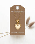 Puffed Heart on Toggle Chain Necklace