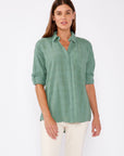 Long Sleeve Plaid Seersucker Button-Down Shirt
