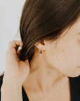 Frame Hoops Gold Geometric Minimal Earrings