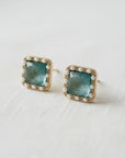 Blue Cubic Zirconia Geometric Stud Earrings