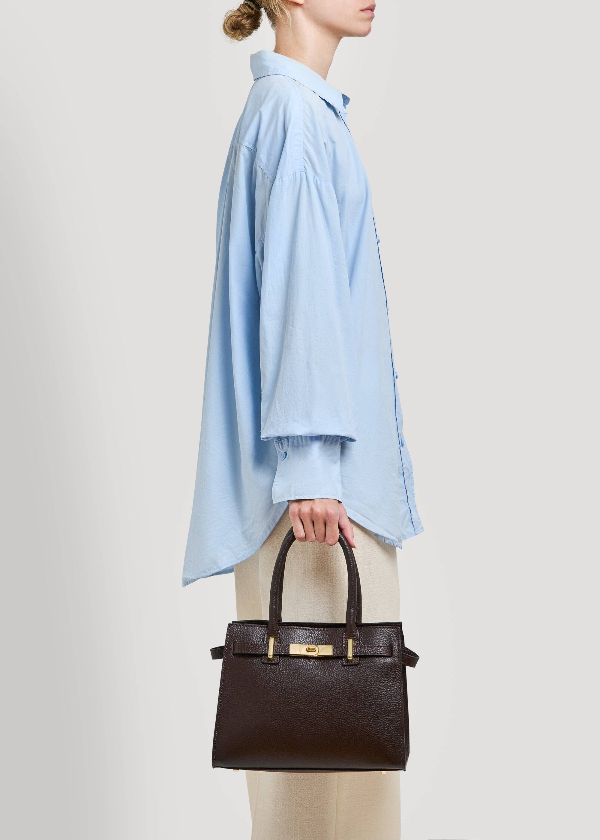 Grace Bag in Dark brown Togo leather