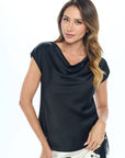 Satin Top with Cowl Neck