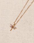 CZ Mini Dragonfly Charm Necklace Gold