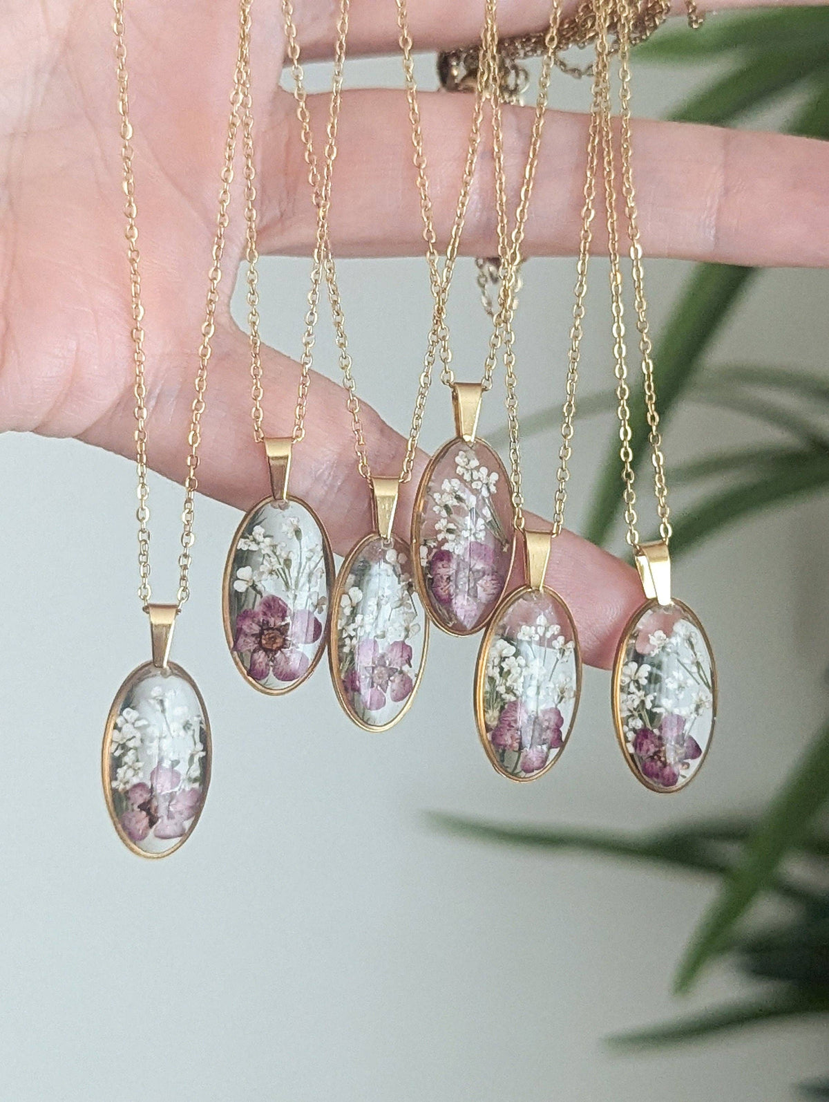 Oval Mauve Necklace