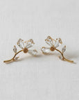Floral Zircon Stud Earrings