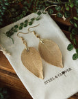 Gold Real Leaf Earring