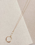 Minimalist Hoop with Keshi Pearl Necklace - Gold