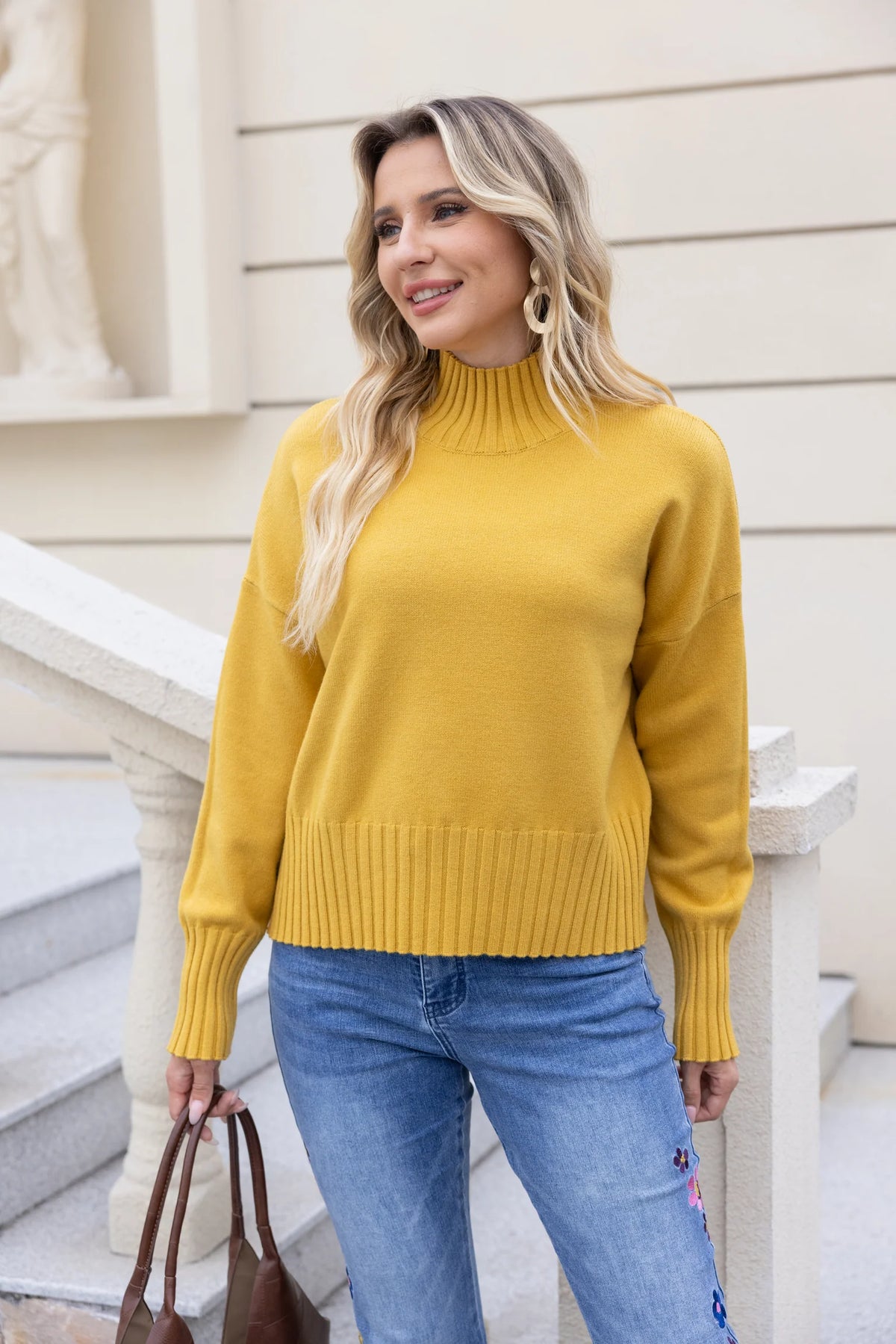 Tailored Texture Mockneck