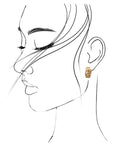 Mini Cutout Checker Hoop Huggie Earring