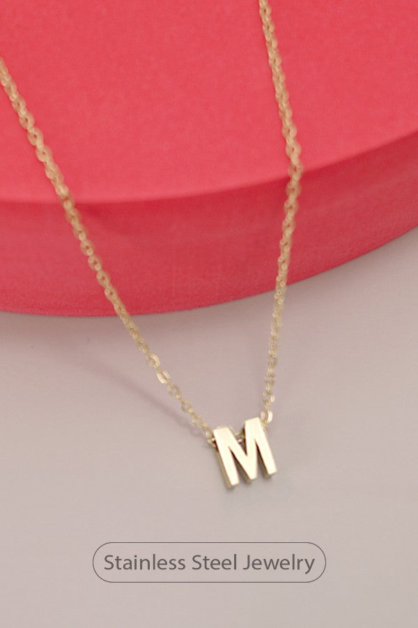 18k Stainless Steel Tarnish Free Initial Necklace