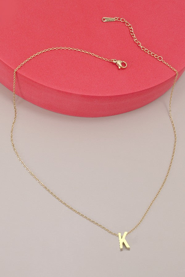 18k Stainless Steel Tarnish Free Initial Necklace