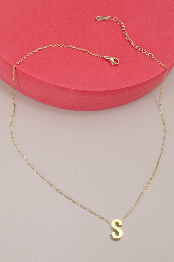 18k Stainless Steel Tarnish Free Initial Necklace