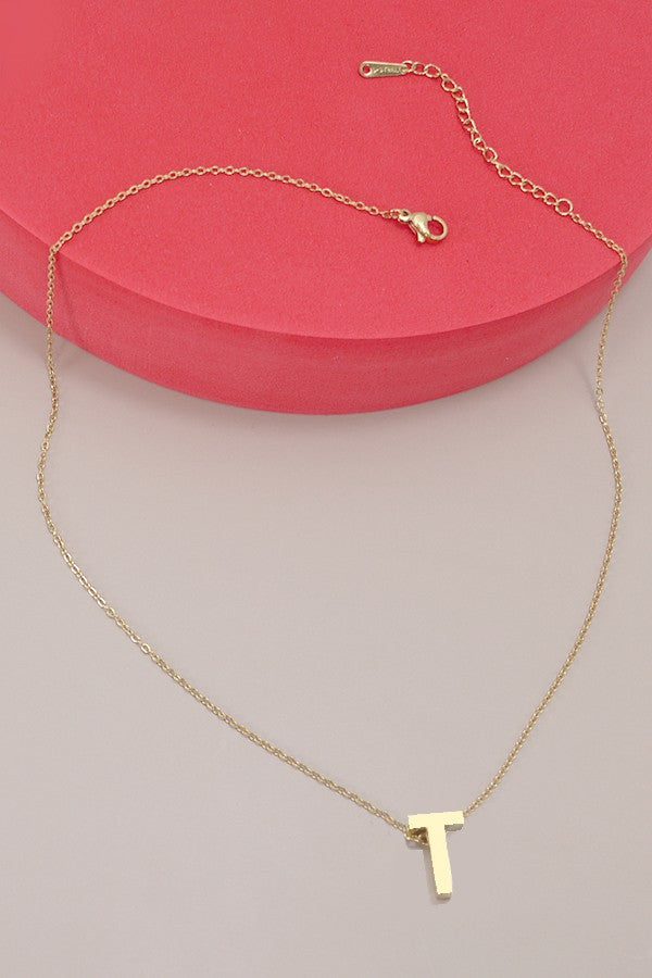 18k Stainless Steel Tarnish Free Initial Necklace