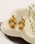 18k Stainless Steel Tarnish Free Triple Oval Hoops