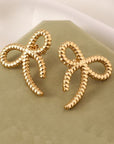 18k Stainless Steel Tarnish Free Bow Stud Earrings