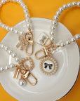 Pearl Bow Heart Seashell Bag Charm Keychains