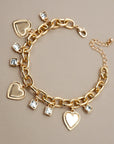Charm Bracelet-heart Rhinestone Charms