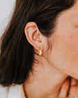 Gold Clutch Hoops – Sculpted Everyday Statement