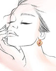 Rose Ceramic Porcelain Bow Drop Earrings