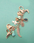 Western Porcelain Cross Boot Cowboy Hat Bag Charm