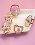 18k Stainless Steel Tarnish Free Floral Rings