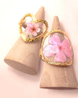 18k Stainless Steel Tarnish Free Floral Rings
