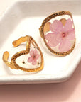 18k Stainless Steel Tarnish Free Floral Rings