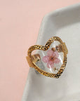 18k Stainless Steel Tarnish Free Floral Rings