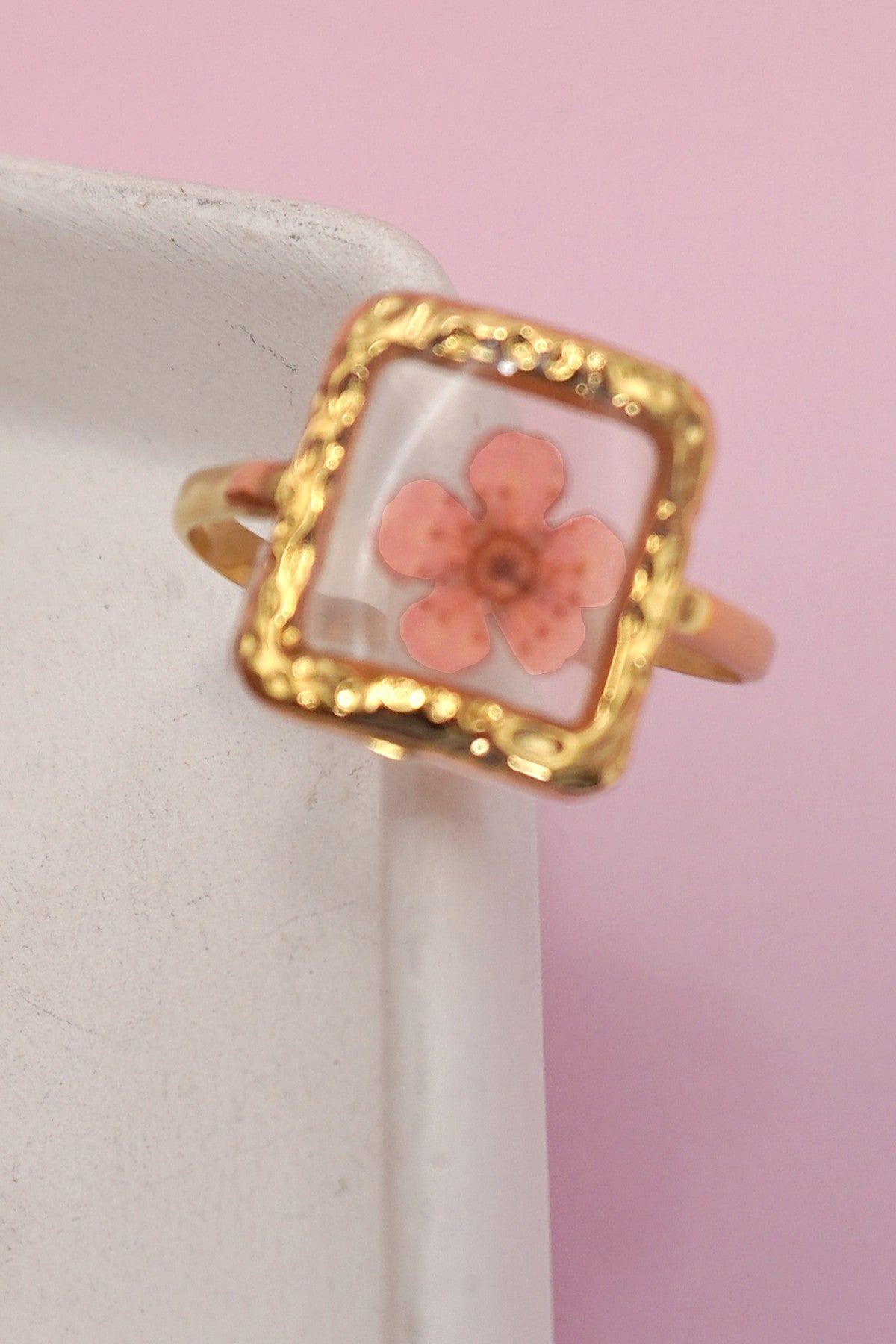 18k Stainless Steel Tarnish Free Floral Rings