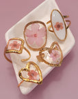 18k Stainless Steel Tarnish Free Floral Rings