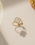 18k Stainless Steel Tarnish Free Clover Ring