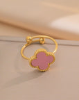 18k Stainless Steel Tarnish Free Clover Ring