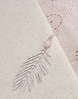 Rose Quartz Palm Leaf Pendant Necklace on Silver Chain