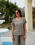 Breezy V-Neck Linen Tee