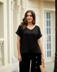 Breezy V-Neck Linen Tee